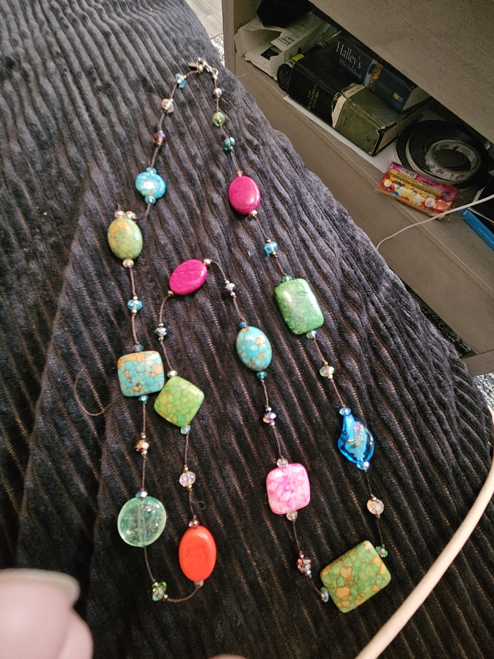 Colorful Multi-Stone Women’s Beaded Necklace - Turquoise, Pink, Green